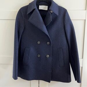 Harris Wharf London Navy Double-breasted peacoat, size 8